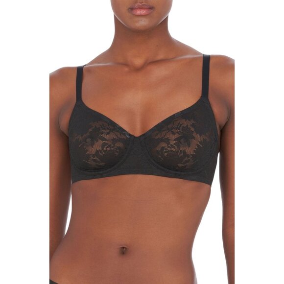🆕NATORI Levitate Non-Padded Underwire Lace T-Shirt Bra 34DDD Black #724320 - Picture 6 of 10